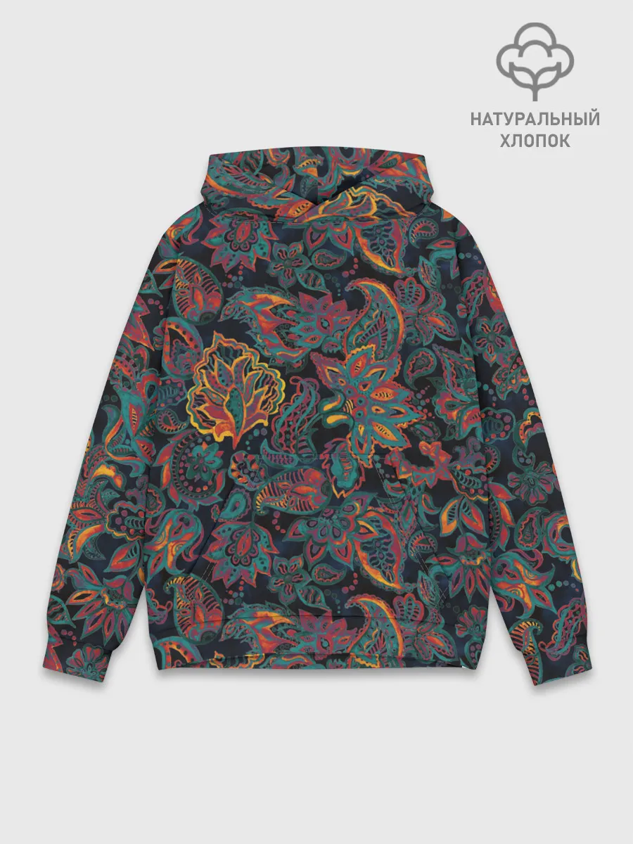 Худи мужской база хлопок / Узор пейсли