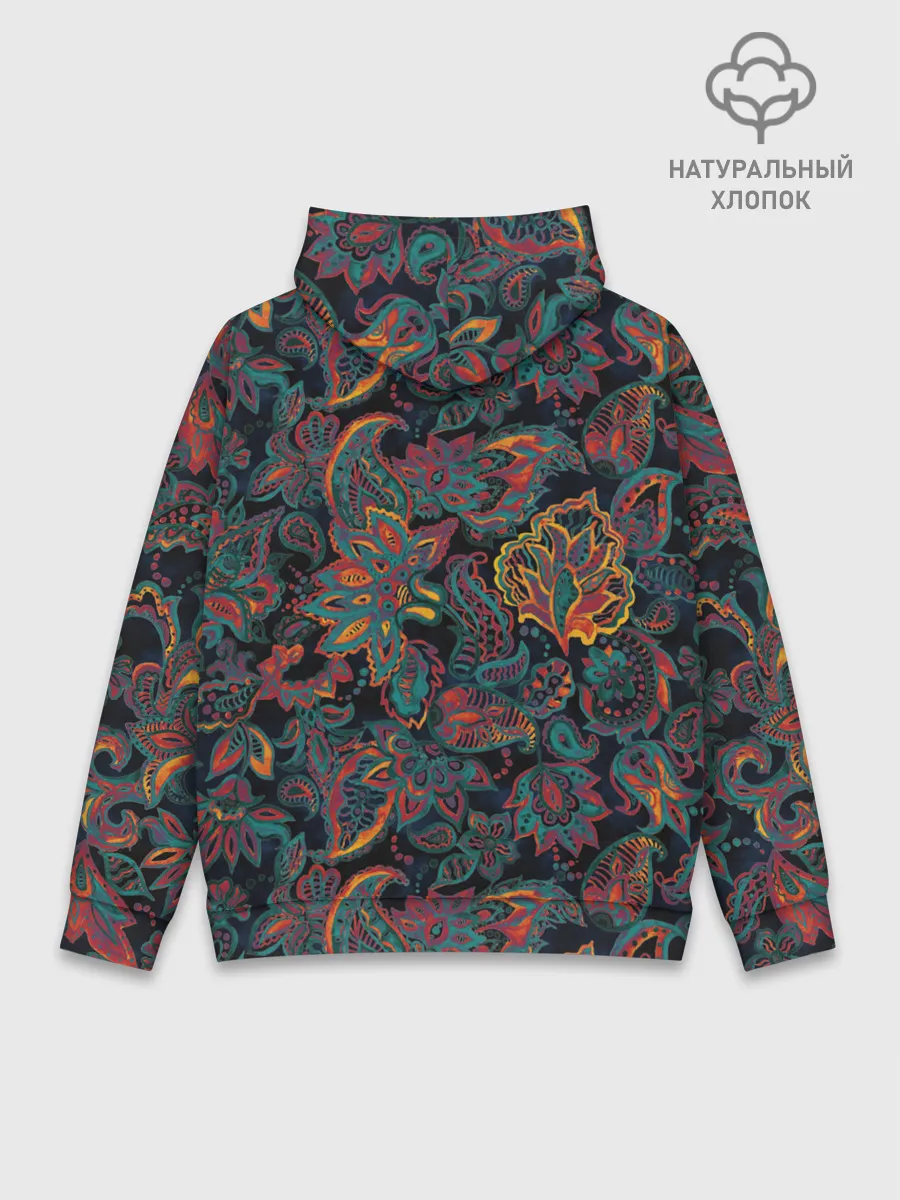 Худи мужской база хлопок / Узор пейсли