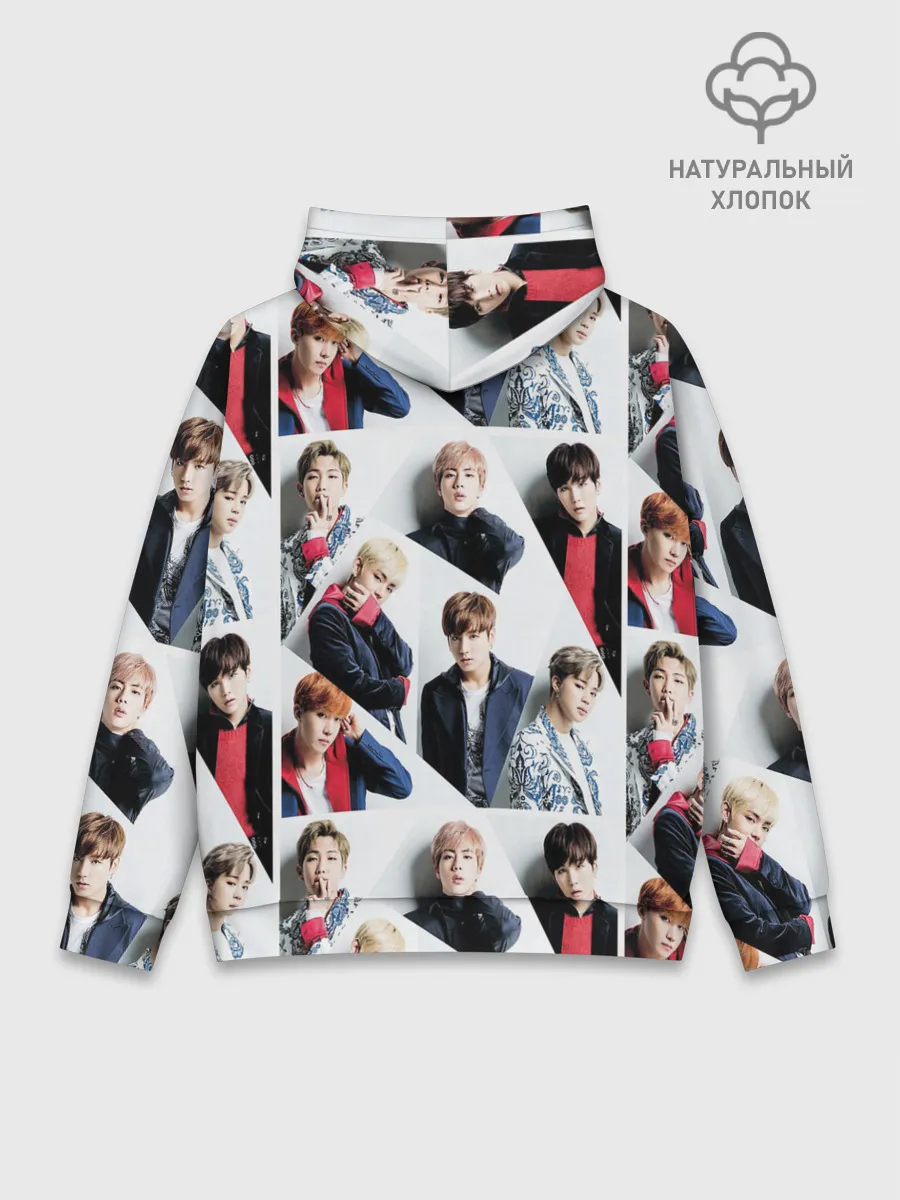 Худи мужской база хлопок / BTS COLLAGE
