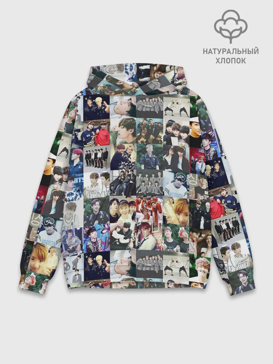Худи мужской база хлопок / BTS Collage