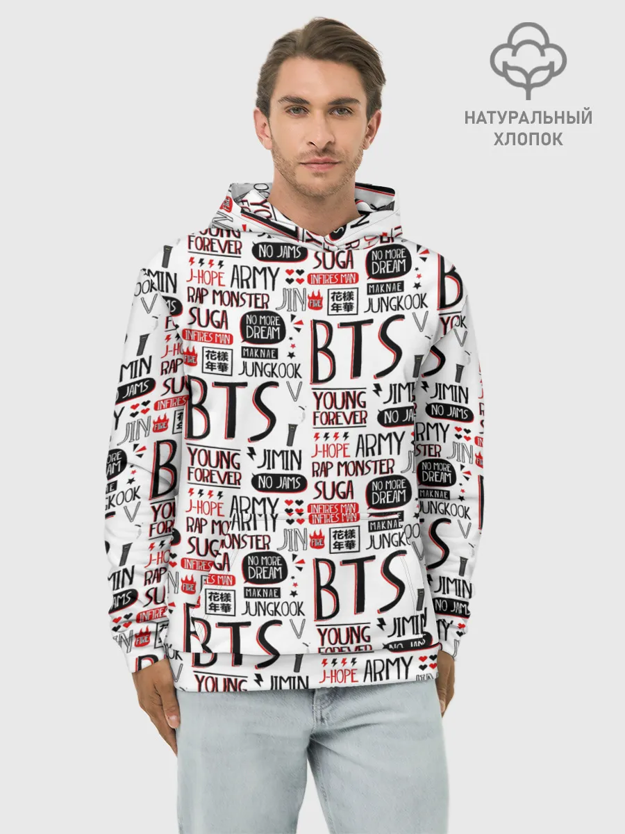 Худи мужской база хлопок / BTS Collage