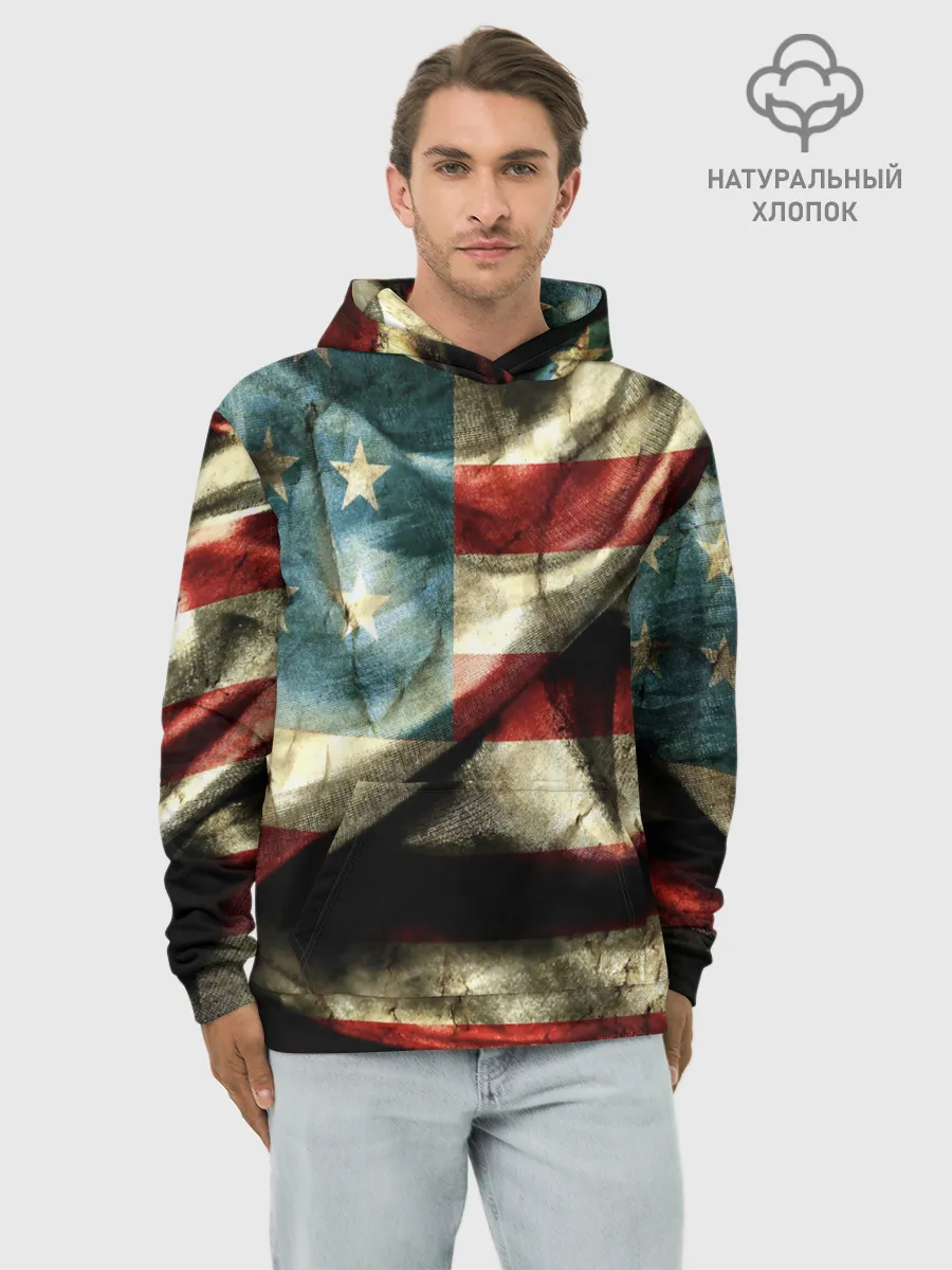 Худи мужской база хлопок / USA 3D