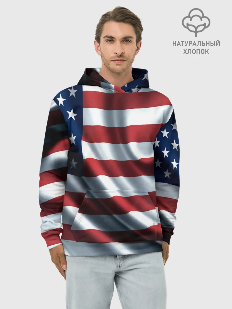 Худи мужской база хлопок / Символика Америки