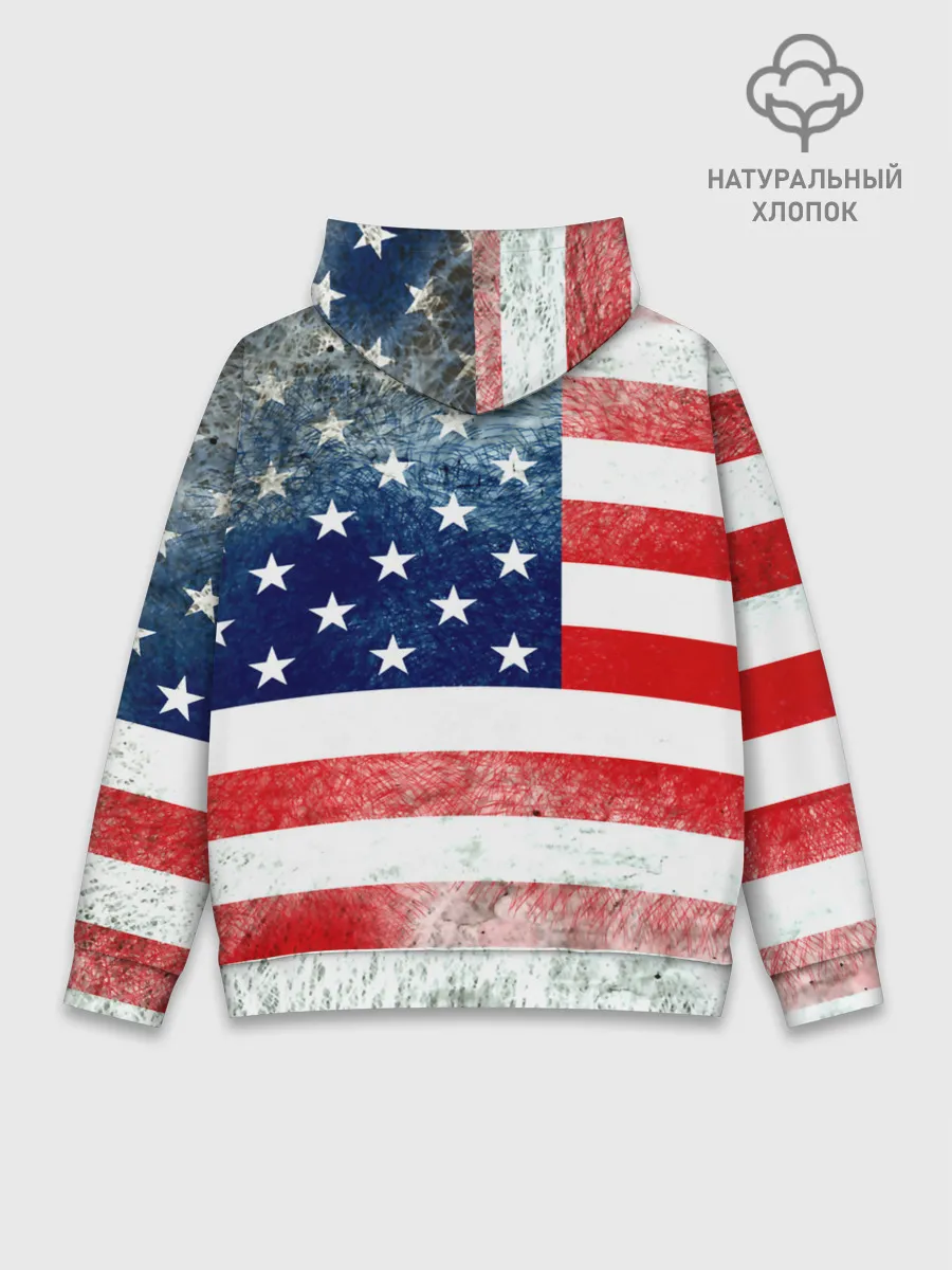 Худи мужской база хлопок / Америка Флаг