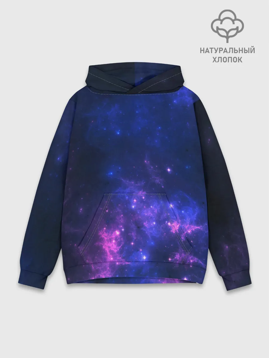 Худи мужской база хлопок / Неоновый космос