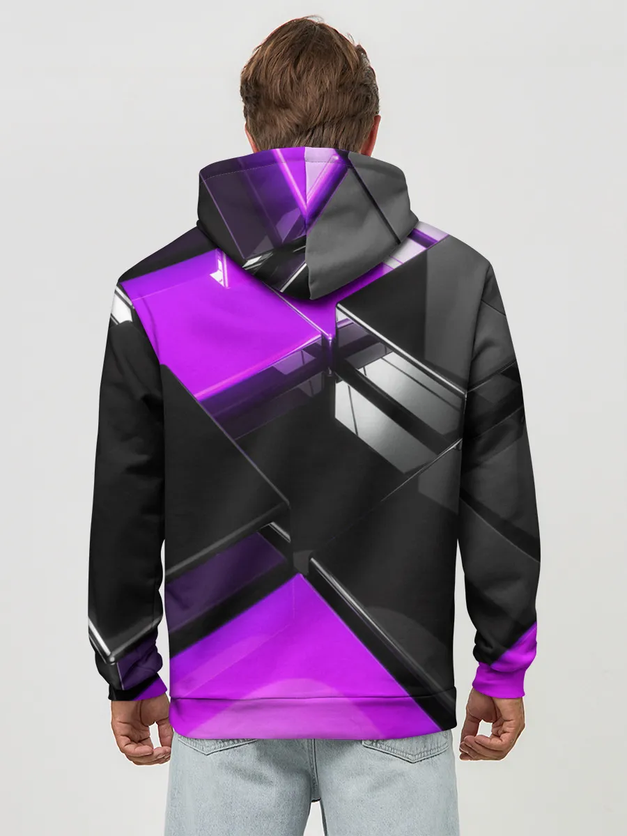 Худи мужской база хлопок / Неоновые кубы