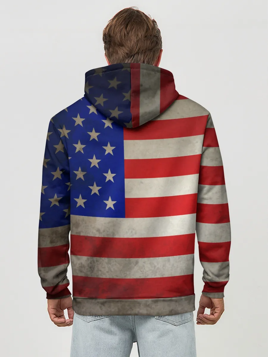 Худи мужской база хлопок / Американский флаг