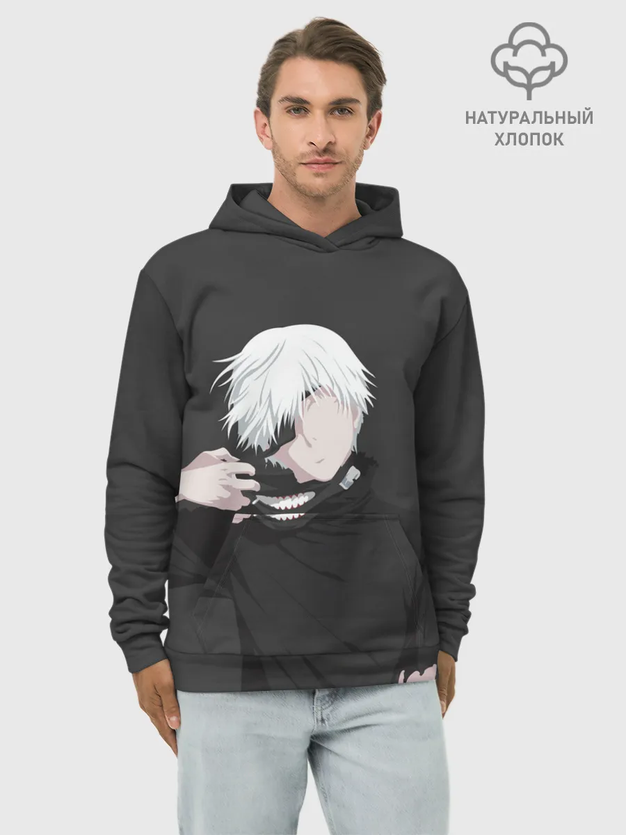 Худи мужской база хлопок / Kaneki Ken снимает маску