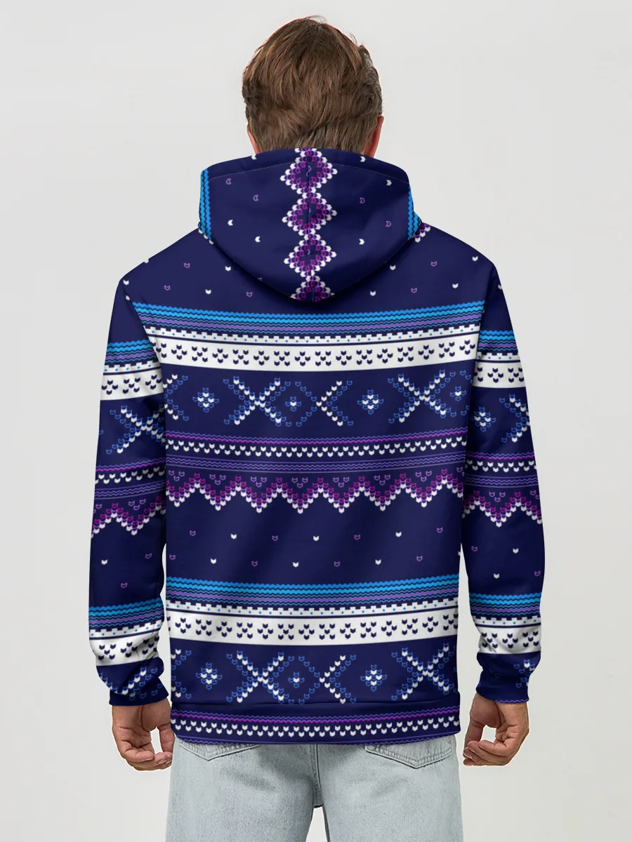 Худи мужской база хлопок / Яркий узор 2