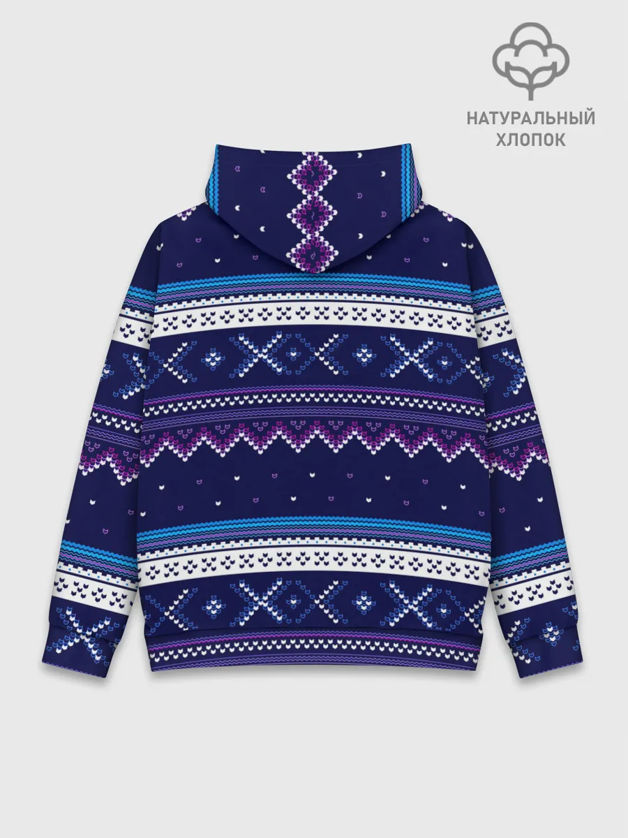 Худи мужской база хлопок / Яркий узор 2