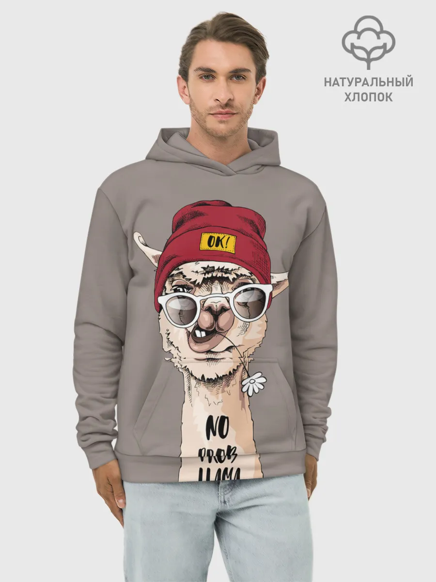 Худи мужской база хлопок / llama