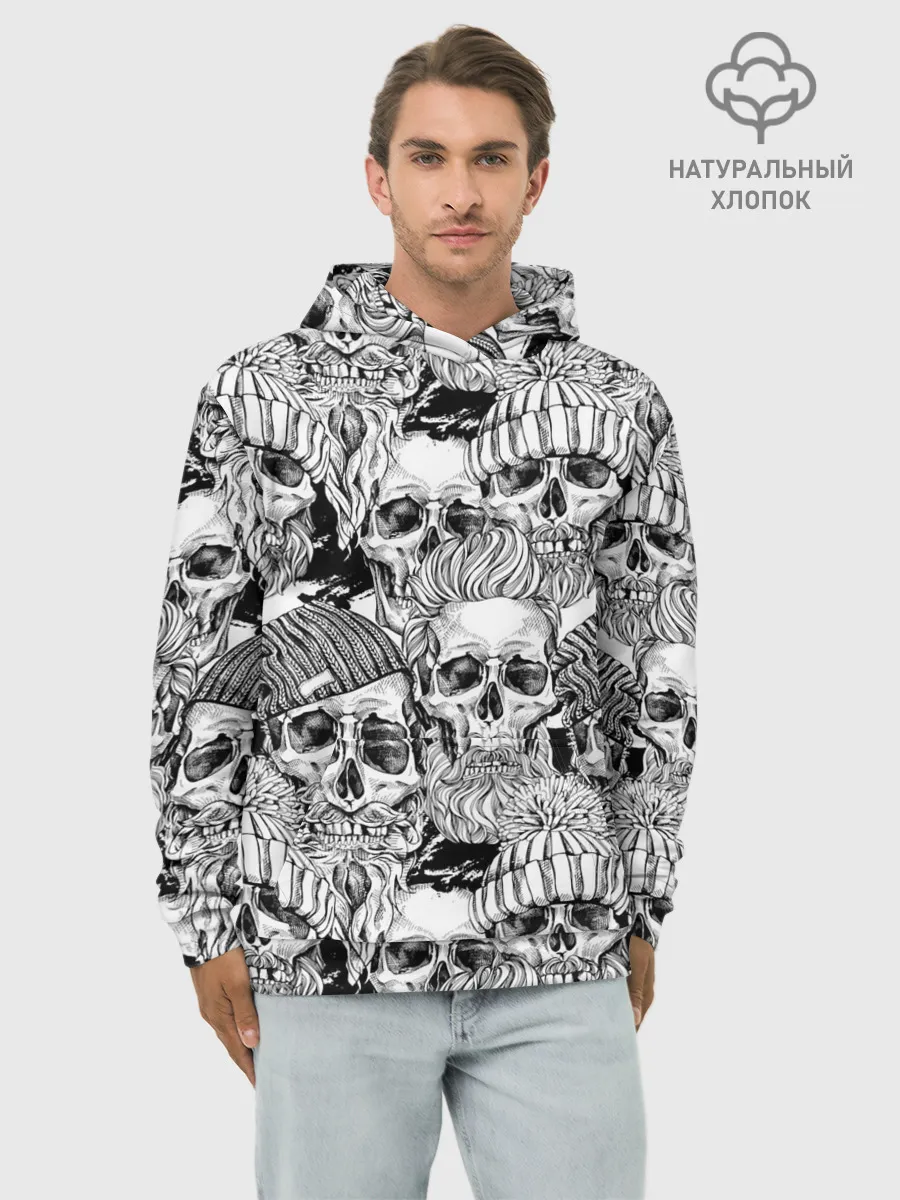 Худи мужской база хлопок / Human skulls
