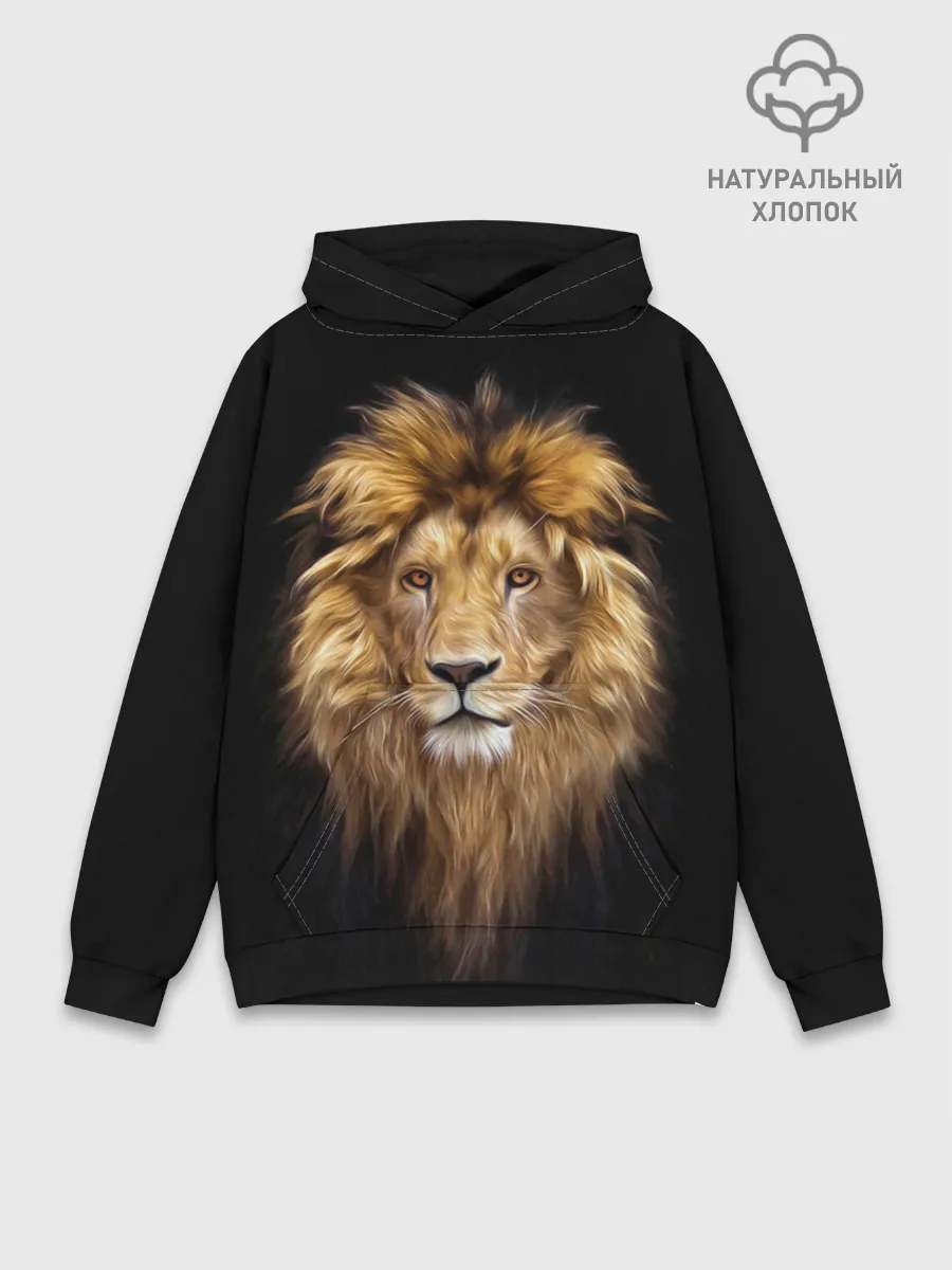 Худи мужской база хлопок / Лев