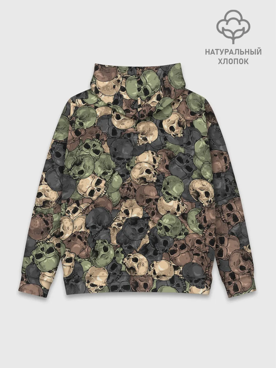 Худи мужской база хлопок / Камуфляж с черепами