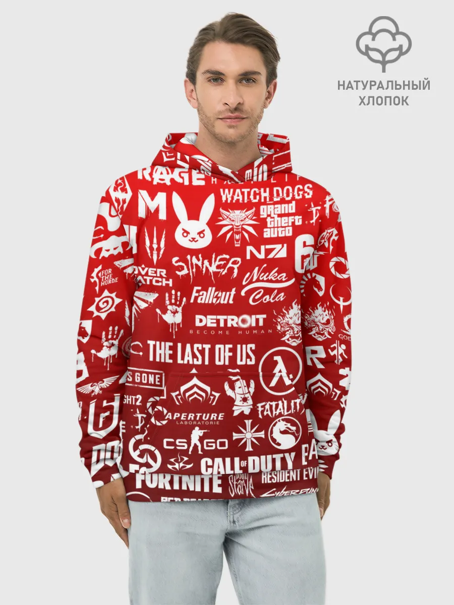 Худи мужской база хлопок / ЛОГОТИПЫ ИГР