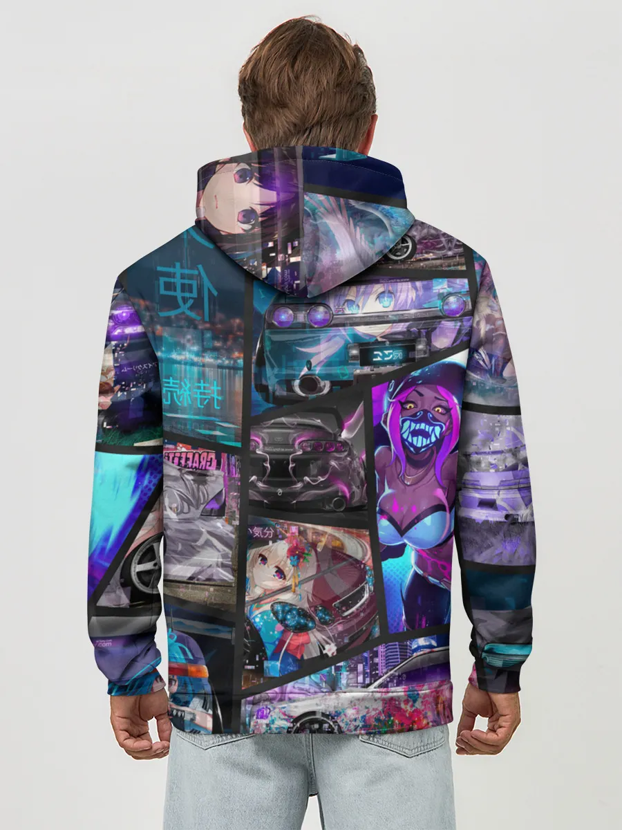 Худи мужской база хлопок / JDM Anime