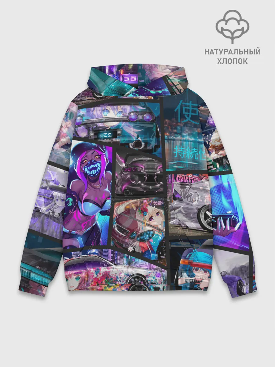 Худи мужской база хлопок / JDM Anime