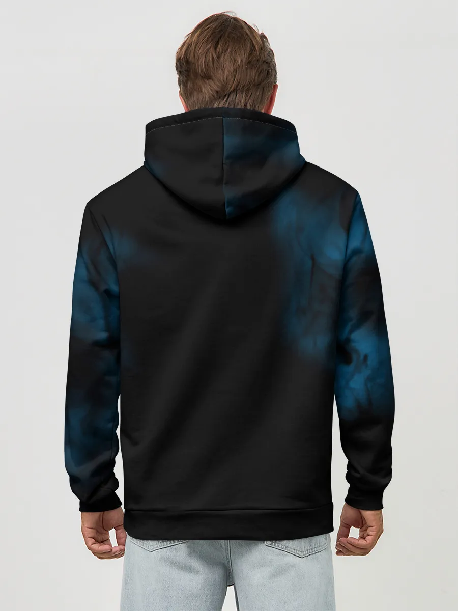 Худи мужской база хлопок / Синий Сайтама