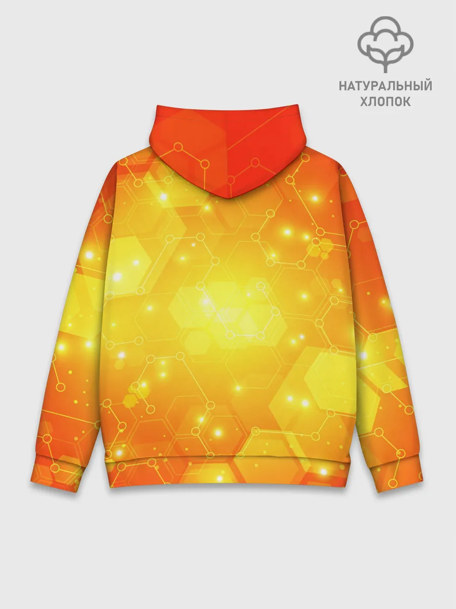 Худи мужской база хлопок / ОРАНЖЕВЫЕ СОТЫ