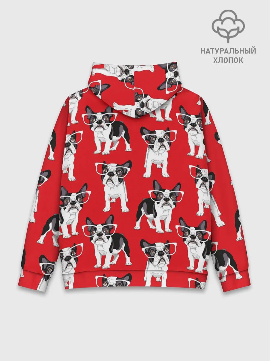 Худи мужской база хлопок / Французские бульдоги