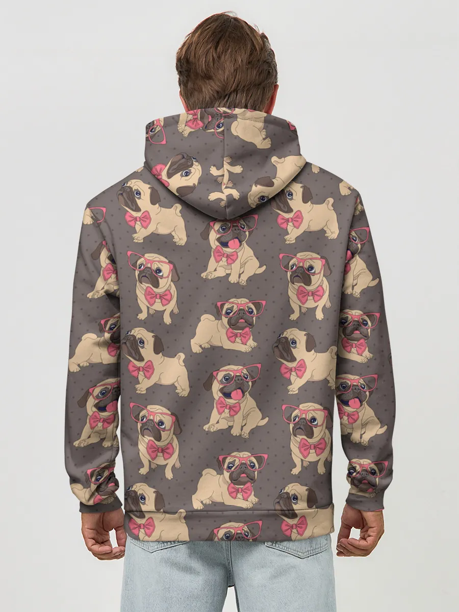 Худи мужской база хлопок / Мопсы