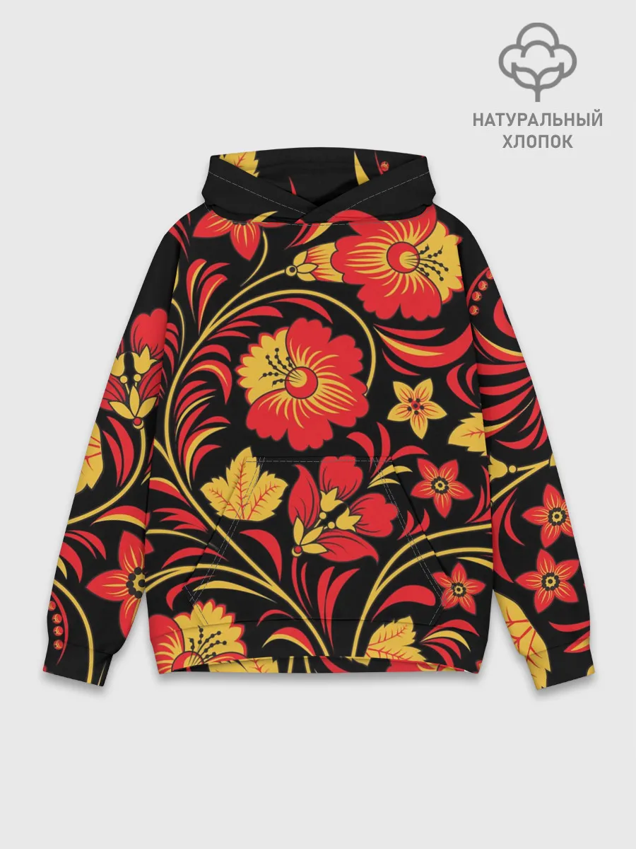 Худи мужской база хлопок / Хохлома