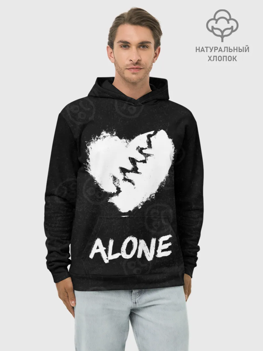 Худи мужской база хлопок / Alone