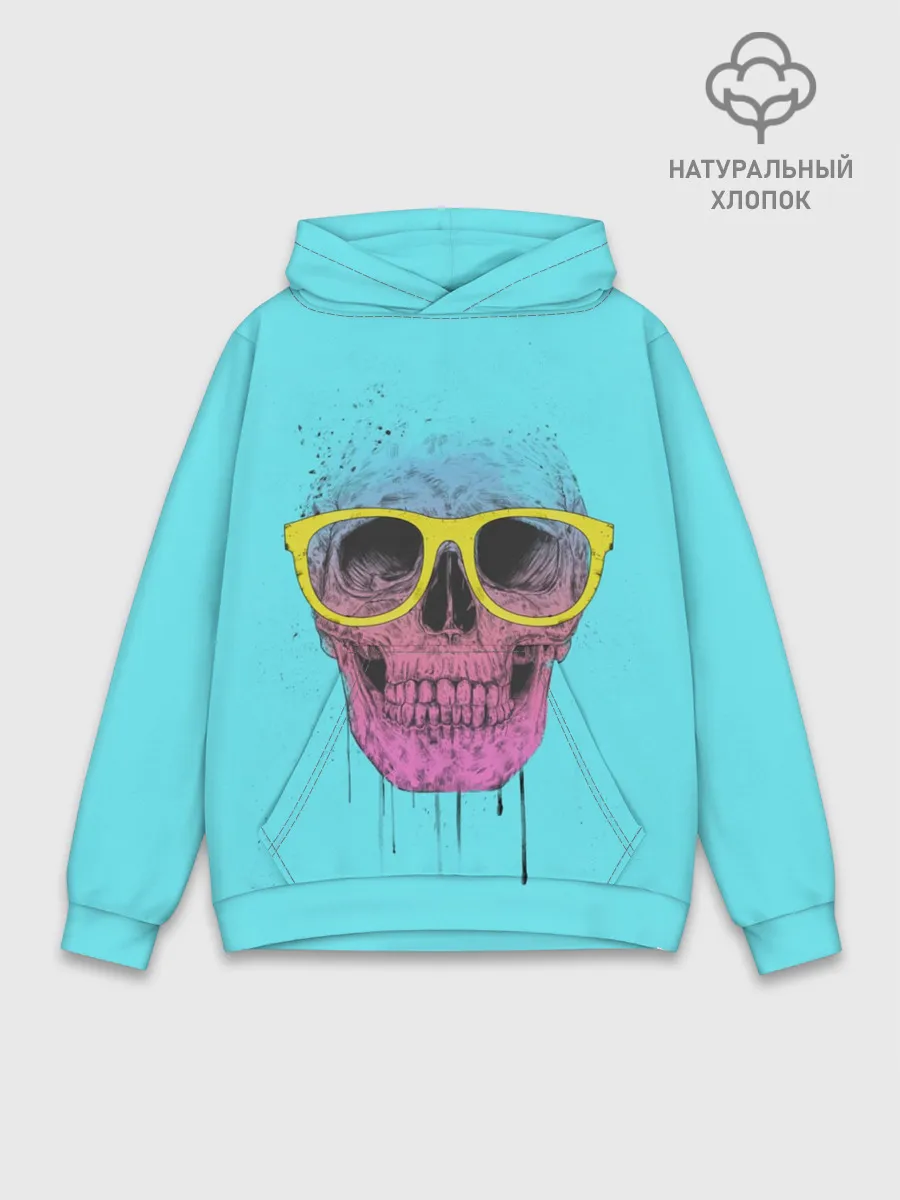 Худи мужской база хлопок / Череп В Очках