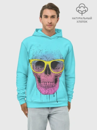 Худи мужской база хлопок / Череп В Очках