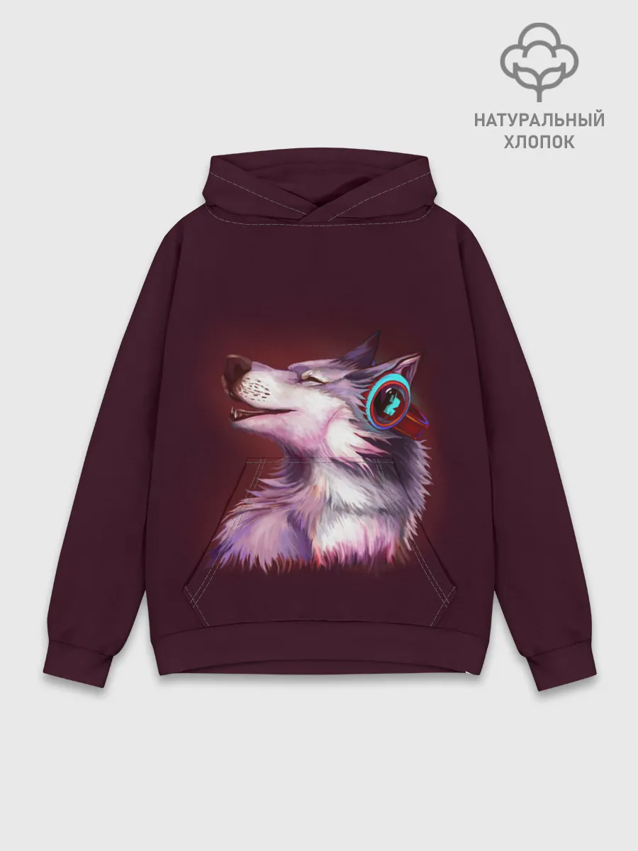 Худи мужской база хлопок / Волк