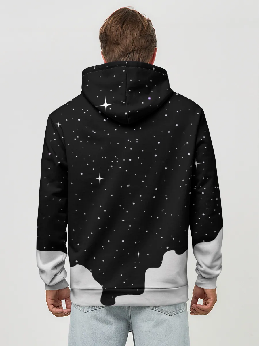 Худи мужской база хлопок / Космический Кот