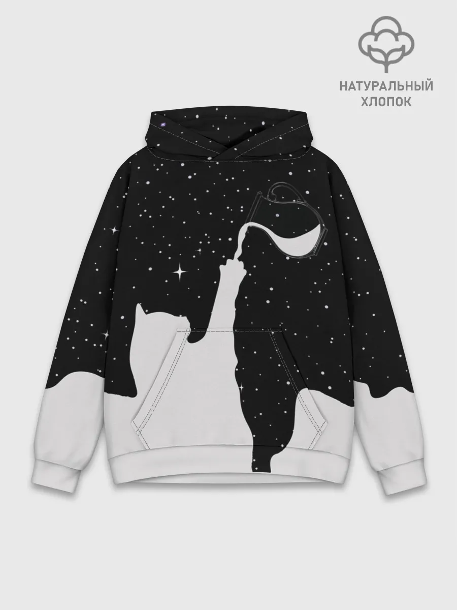 Худи мужской база хлопок / Космический Кот