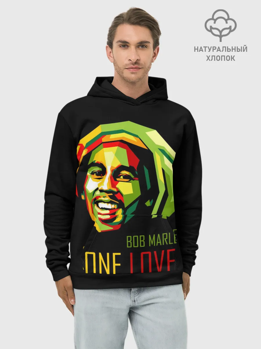 Худи мужской база хлопок / Боб Марли