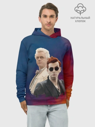 Худи мужской база хлопок / Кроули и Азирафель