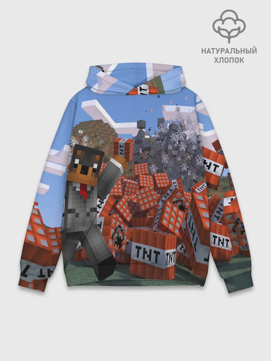 Худи мужской база хлопок / MINECRAFT