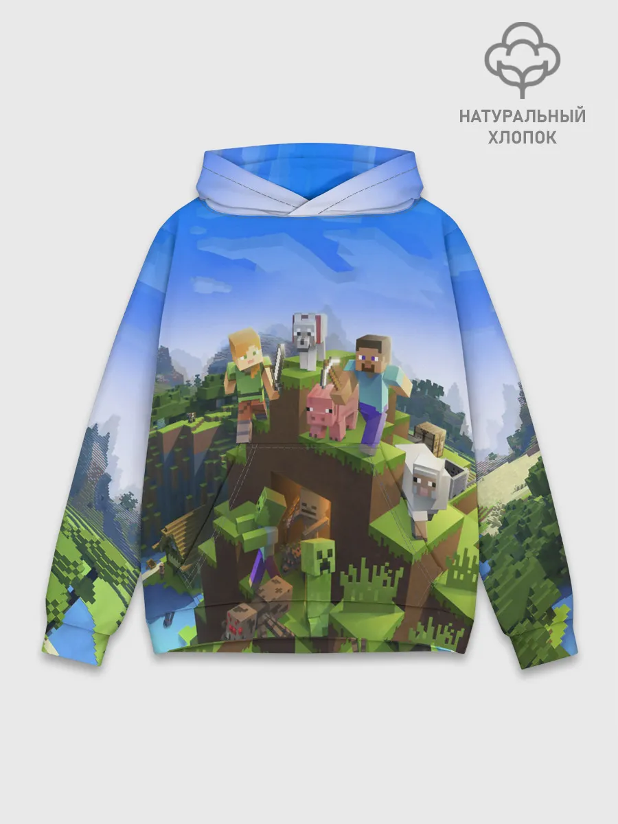 Худи мужской база хлопок / MINECRAFT