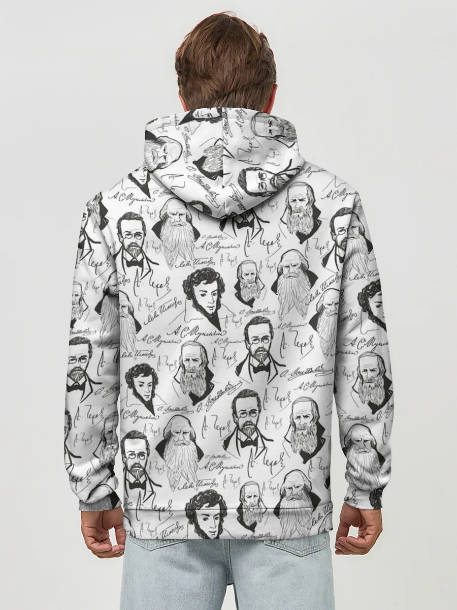 Худи мужской база хлопок / Великие писатели-классики