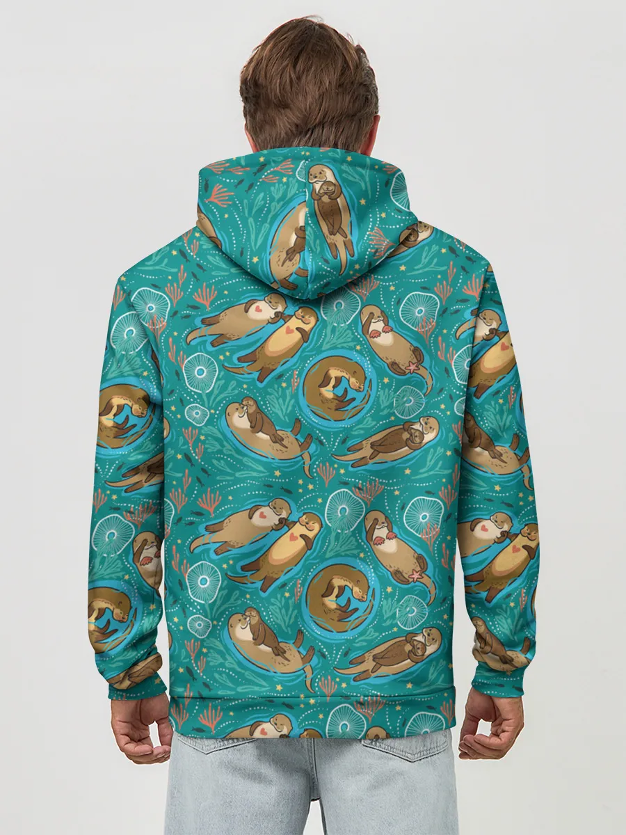 Худи мужской база хлопок / Весёлые выдры