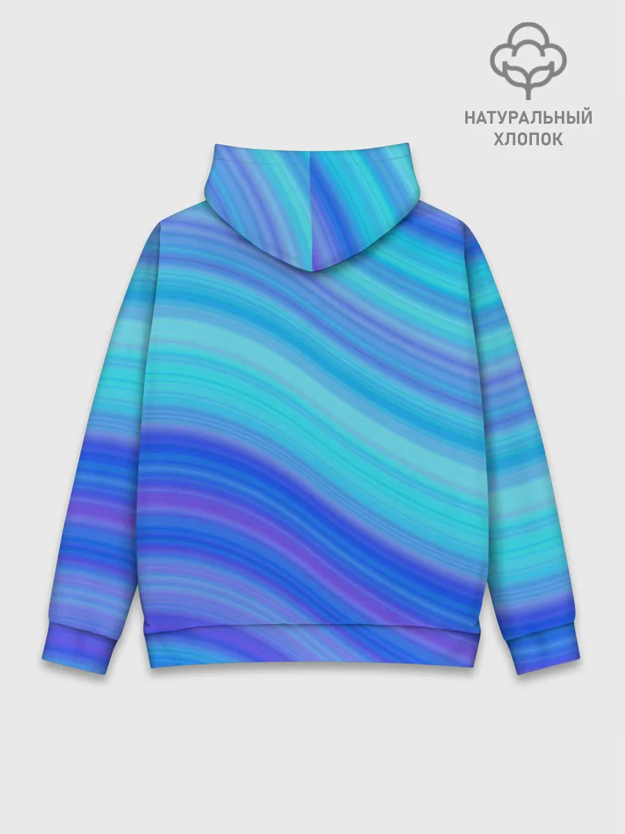 Худи мужской база хлопок / Абстракция. Влны.