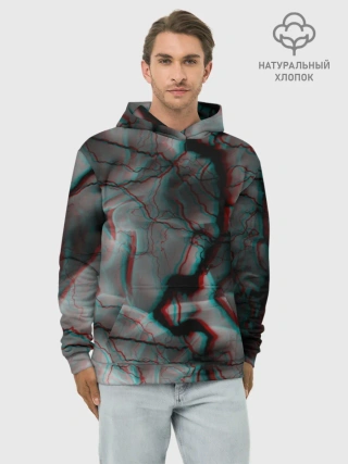 Худи мужской база хлопок / МОЛНИИ GLITCH