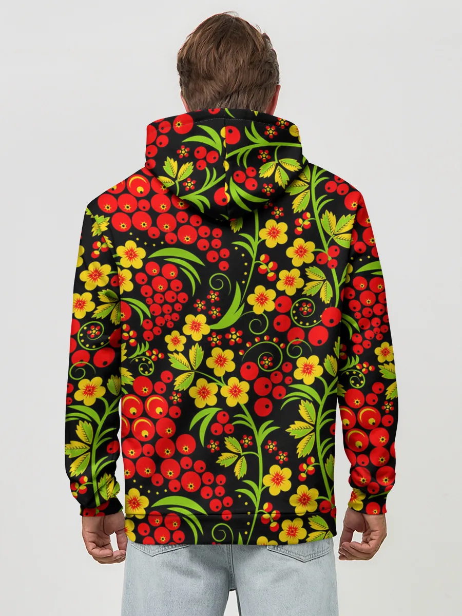 Худи мужской база хлопок / Хохлома