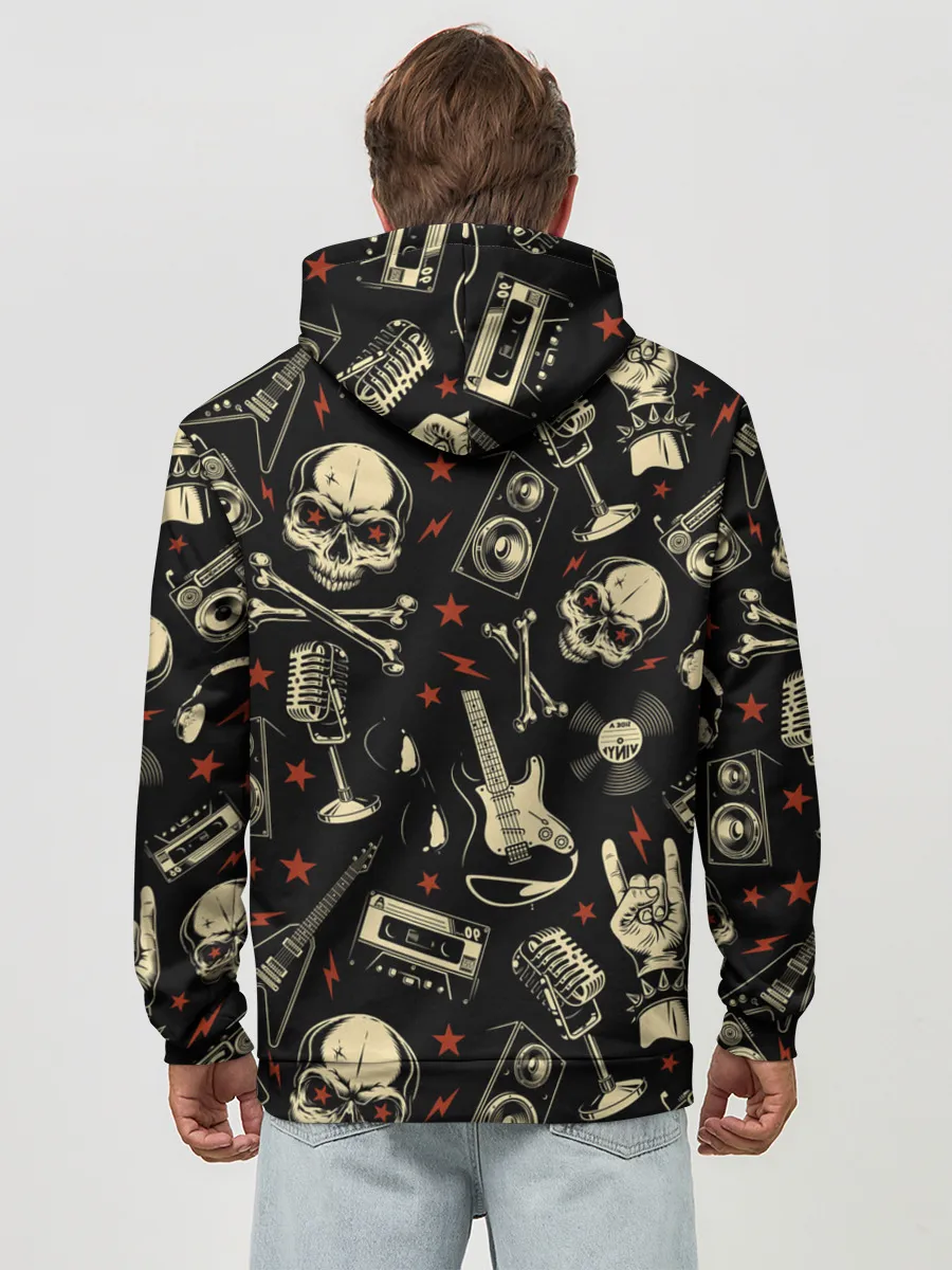 Худи мужской база хлопок / Гранж с черепами