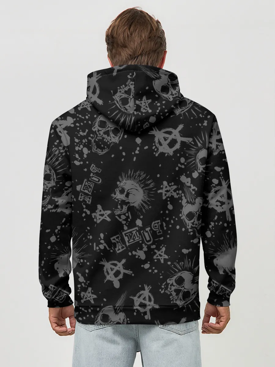 Худи мужской база хлопок / Крыса в косухе