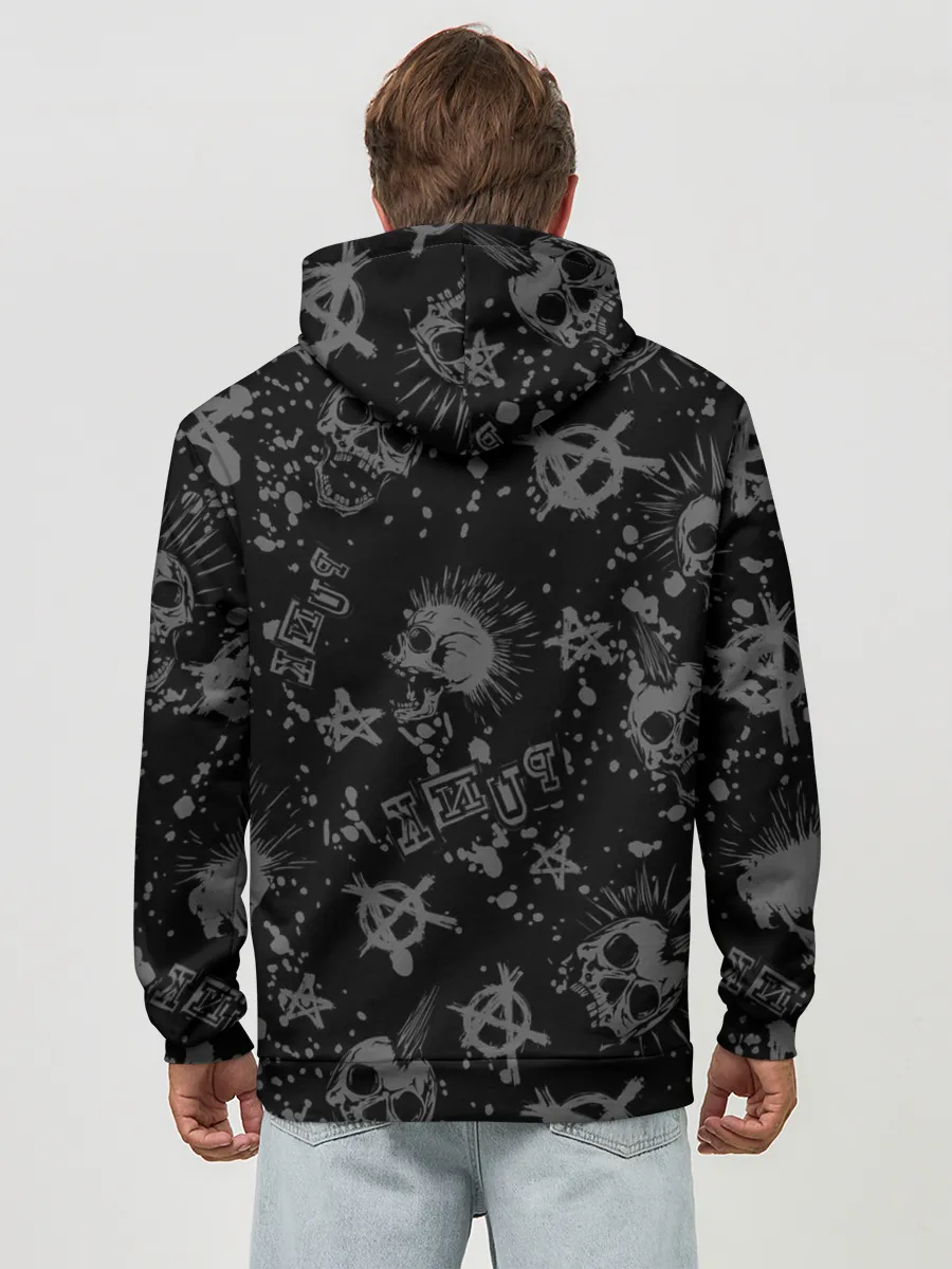 Худи мужской база хлопок / Кот в косухе