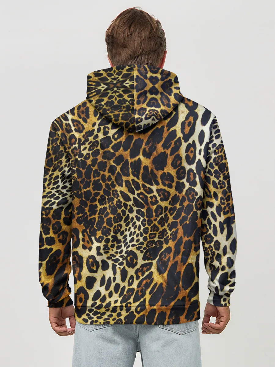 Худи мужской база хлопок / Шкура леопарда