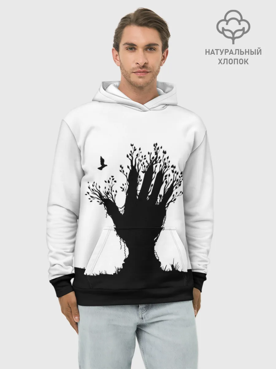 Худи мужской база хлопок / Дерево