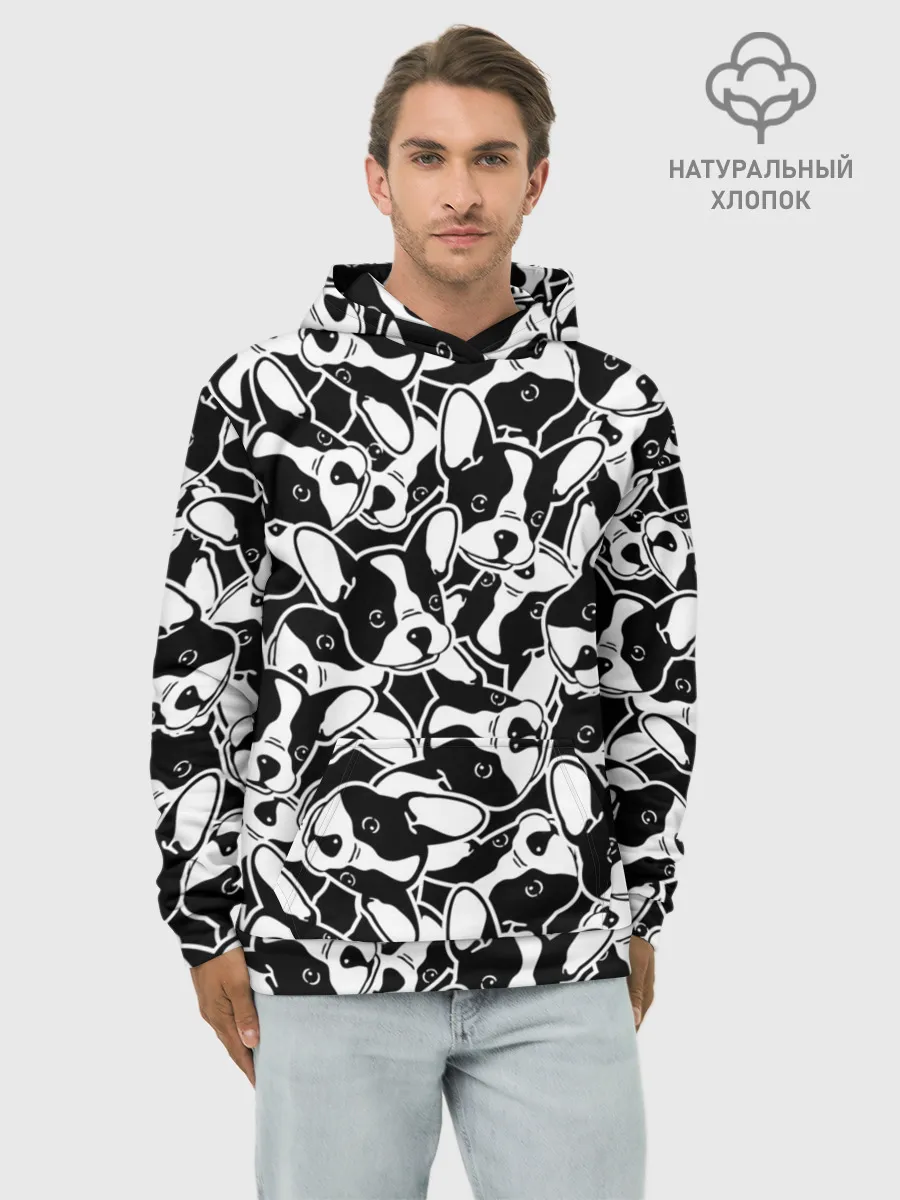 Худи мужской база хлопок / Забавные собаки