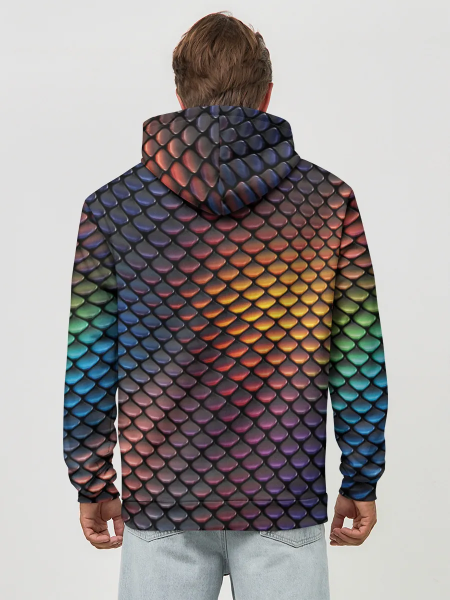 Худи мужской база хлопок / Радужная чешуя