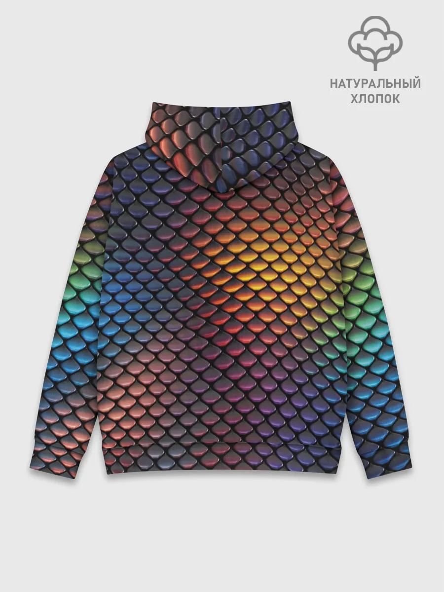 Худи мужской база хлопок / Радужная чешуя
