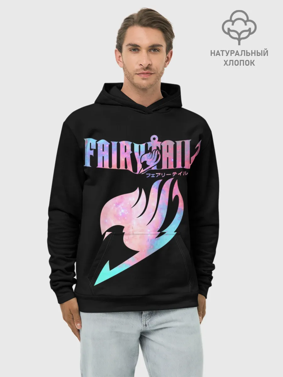 Худи мужской база хлопок / радужный символ Фейри Тейл